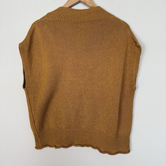 Rochas Knit Sweater Vest In Camel Mens Size XS Preppy Academia Ivy‎ League - Picture 5 of 9